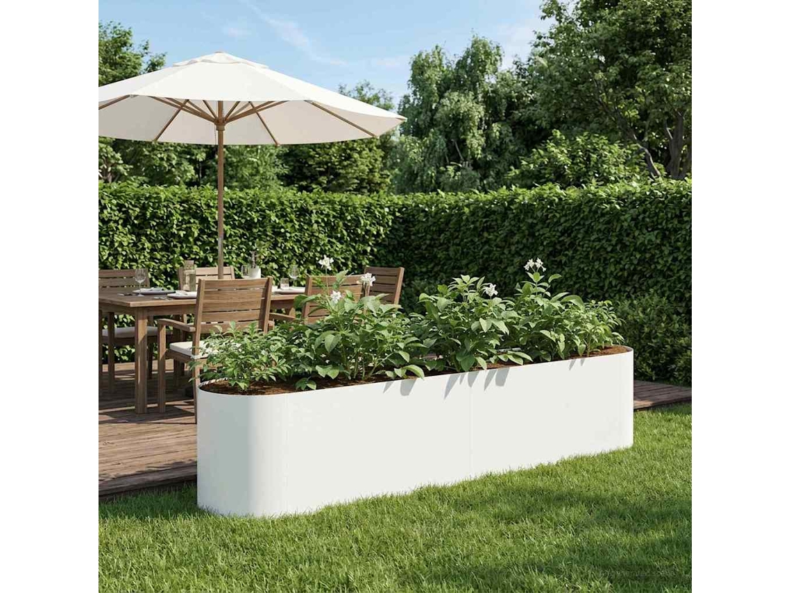 Vidaxl Cama De Jardim Elevada Branco 200 X 40 X 40 Cm