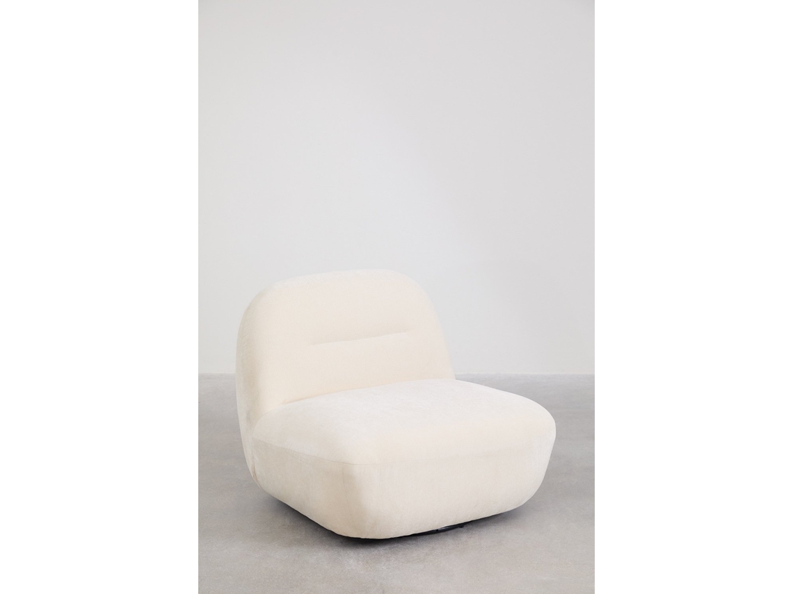 Sklum Pacote De 2 Poltronas Giratórias De Chenille Sernin Poliéster                       Chenille Branco Quebrado