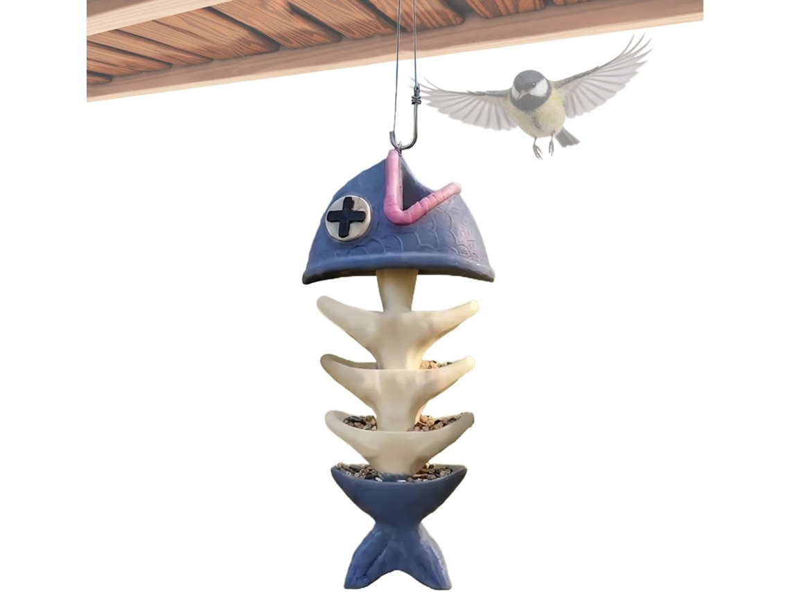 Comedouro Externo para Pássaros, em Formato de Espinha de Peixe, para Pássaros Pequenos, para Uso em Decks de Árvores, CHABERLU