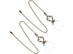 Conjunto De 2 Correntes Para Lustre Em Cristal E Ferro, Com Esfera