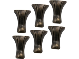 Conjunto De 6 Protetores Canto Madeira Para Caixa Joias, Em Tom Bronze Verde, Com Design Vintage