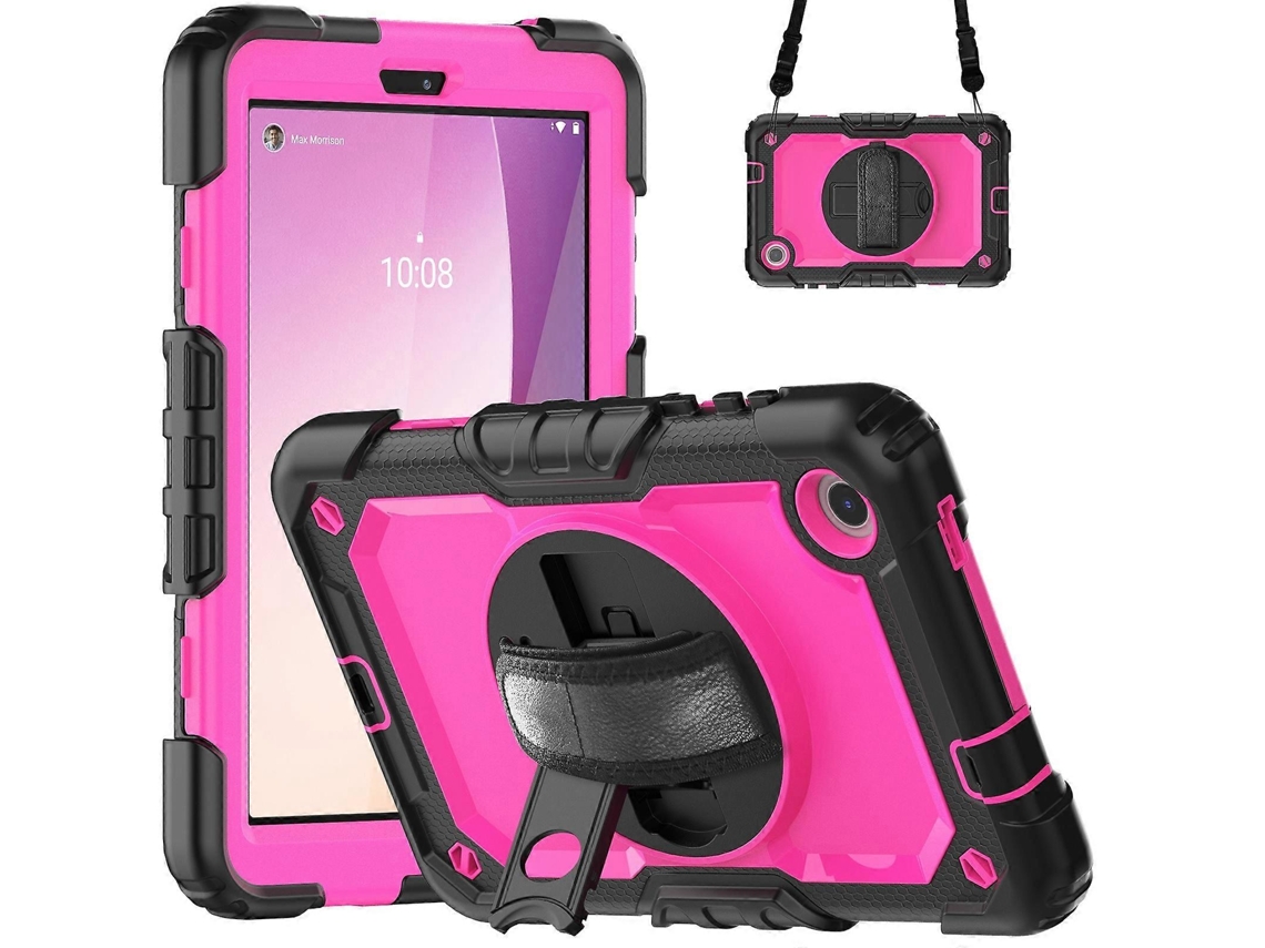 Capa Híbrida De Silicone Para Tablet Lenovo Tab M8 De 4ª Geração Com Alça De Ombro.