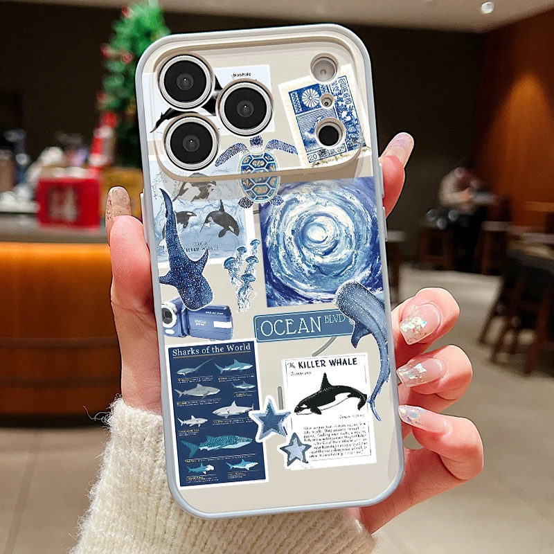 Capa Magnética Para Iphone 14 Pro Max Com Estampa De Baleia (cinza), Resistente A Impactos E Feita De Policarbonato Rígido.