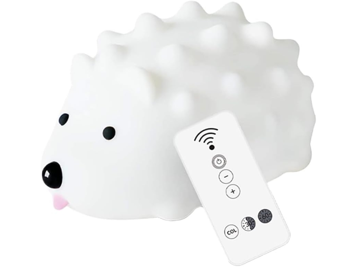 Luminária Noturna Led Em Formato De Ouriço Recarregável Via Usb E