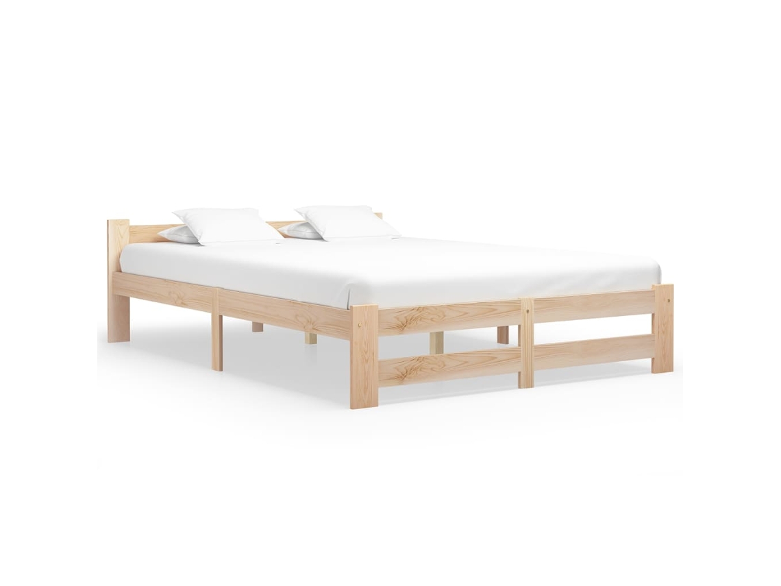 Estrutura De Cama Vidaxl Marrom Madeira (204x167x55 Cm)