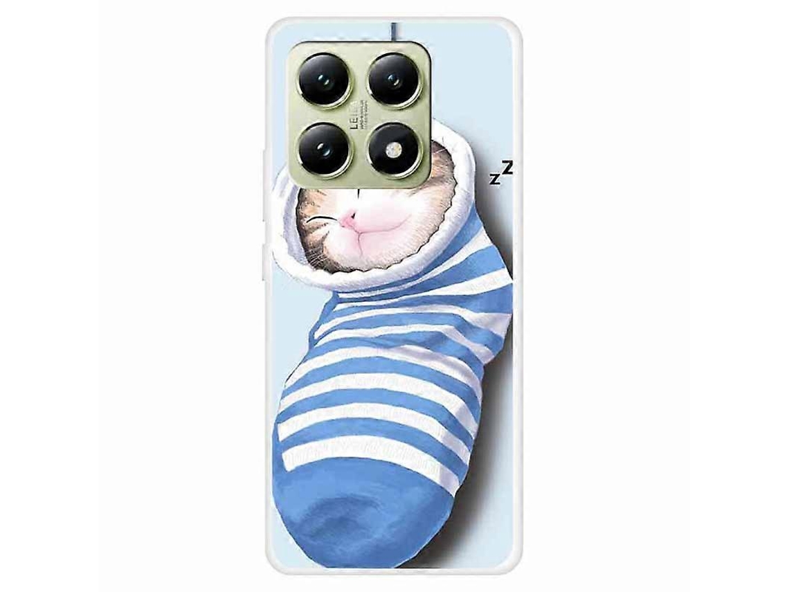 Capa Para Xiaomi 14t Tpu Com Estampa De Padrão, Capa Anti-queda Para Celular, Meias E Gato