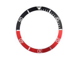 Anel De Bezel De Relógio Alumínio Loop Substituição Preto Vermelho