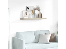 Vidaxl Prateleira De Parede Suspensa 90x23,5x3,8 Cm Mdf Cor Carvalho