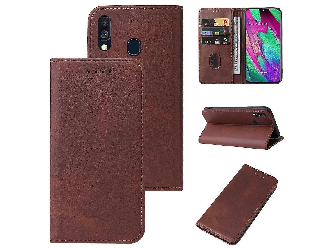 Capa Couro Magnética Para Samsung Galaxy A40, Elysve
