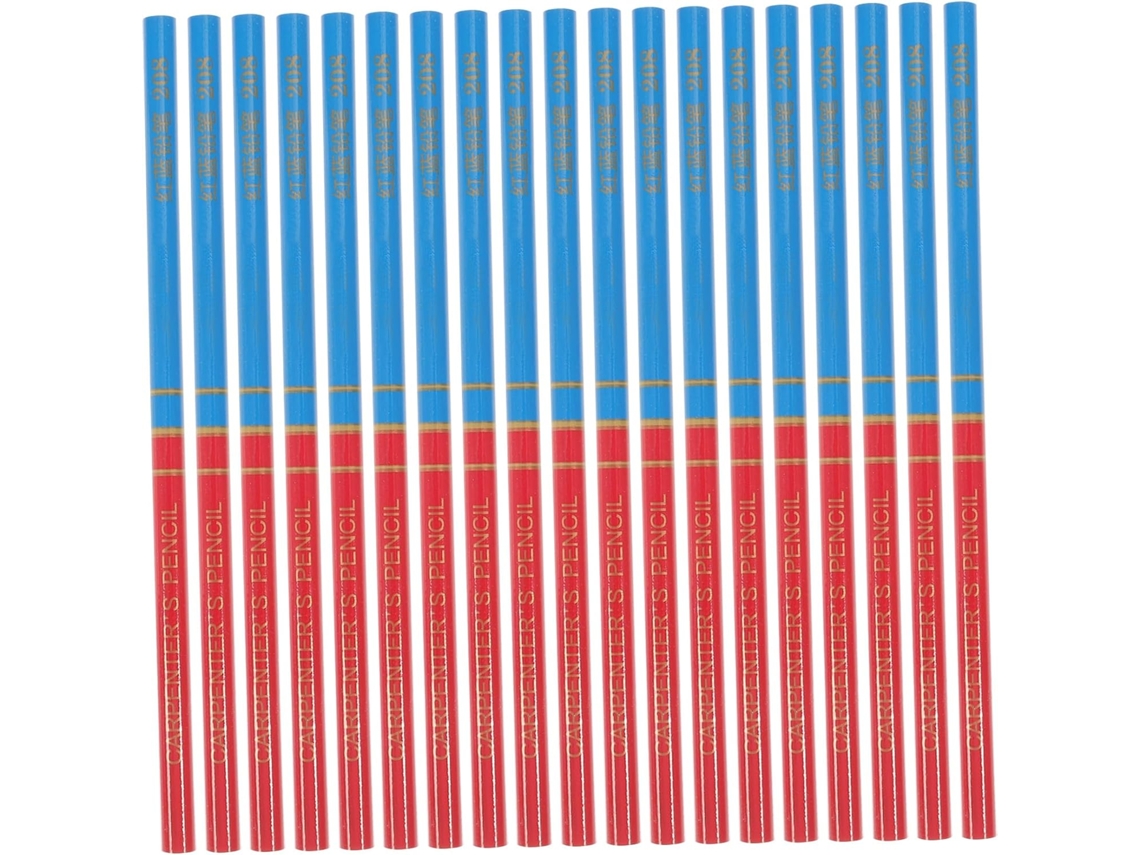 40 Pièces Crayons De Charpentier Bicolores Rouge Et Bleu Menuiserie