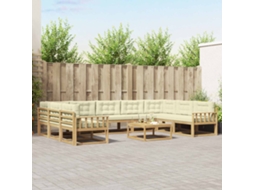 Vidaxl Conjunto De Sofás Para Exterior 10 Pcs Branco E Creme