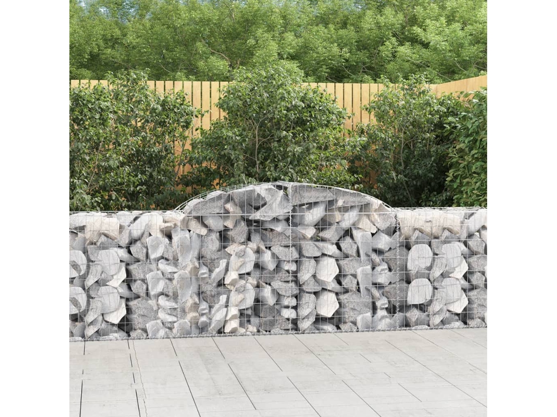 Vidaxl Cestos Gabião Arqueados 8 Pcs 300x50x80/100cm Ferro Galvanizado