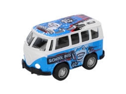 Mali brinquedo Carro Ônibus Miniatura 1:36 Liga Luz Som Tração Retrátil Presente para Crianças Azul