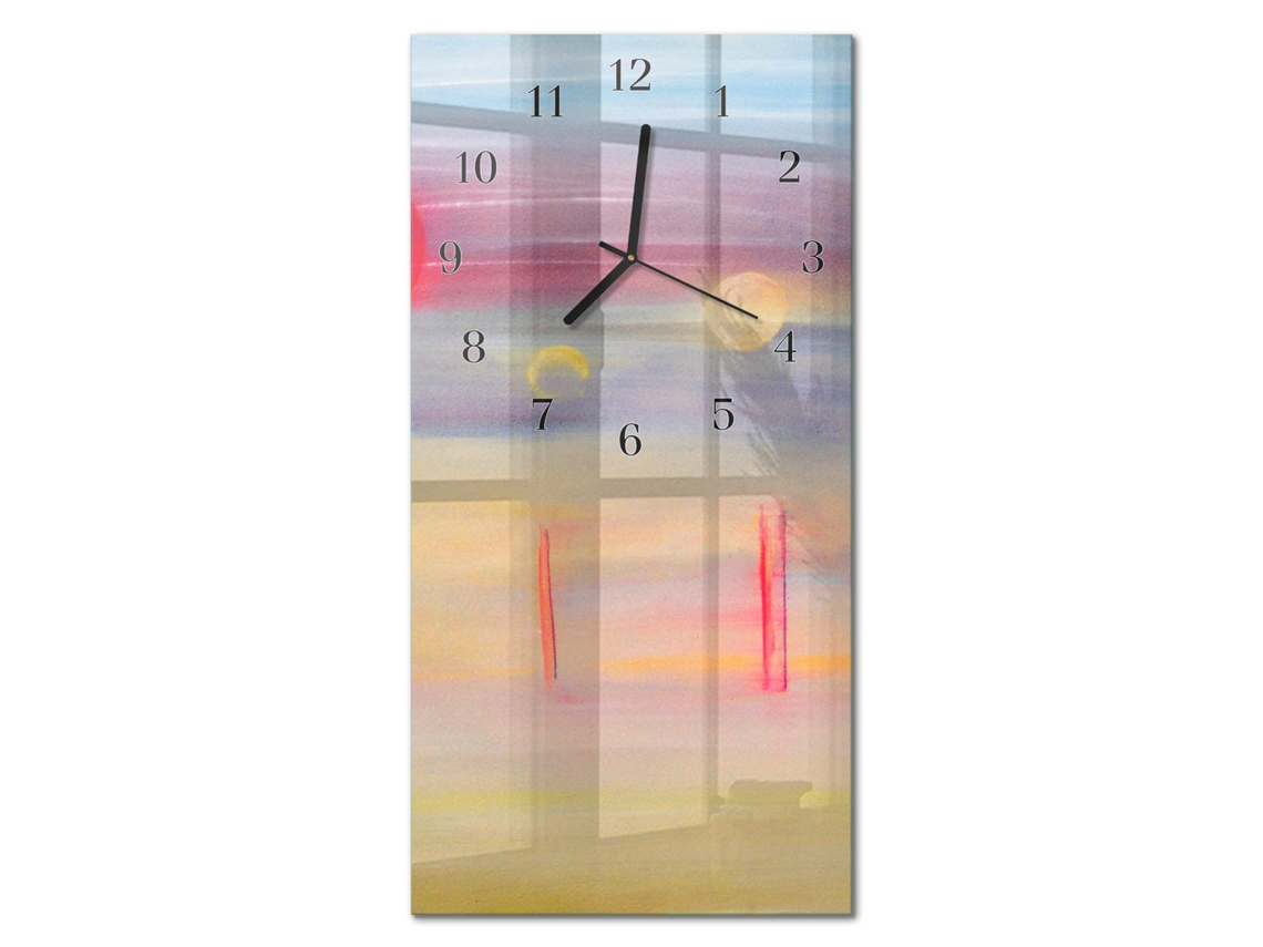 Relógio De Parede De Vidro Multicolor Espelharte (30x60 Cm)