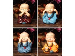 2026 4 Figuras de Buda, Pequeños Monjes, Paneles Decorativos para Coche, Mesa, Hogar, Oficina, Regalo de Cumpleaños