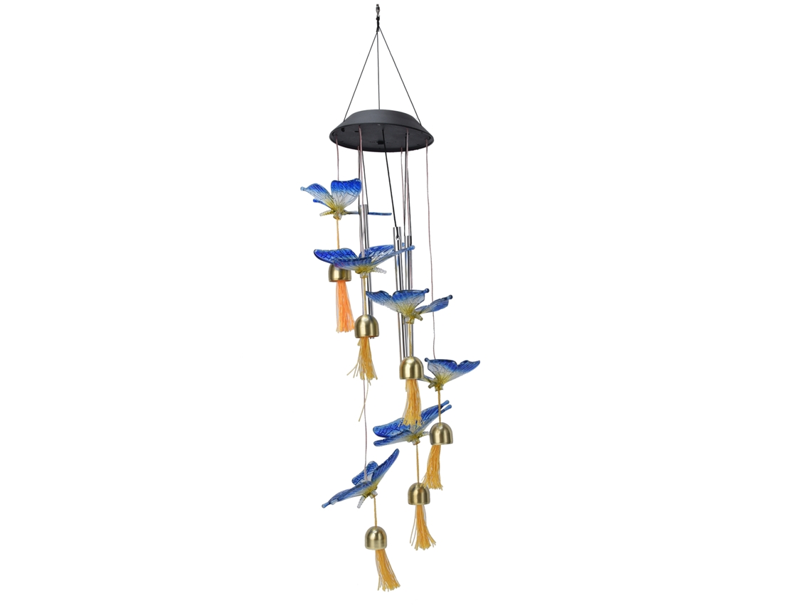 Lâmpada de Sinete Eólico Solar LED Colorida IP65 Decorativa Suspensa