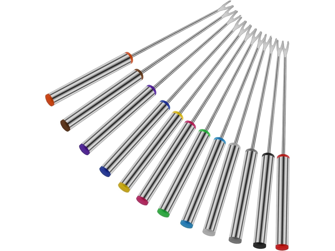12 Peças De Aço Inoxidável 24 Cm Espeto Assado Pegada Resistente Ao Calor Multicolorido