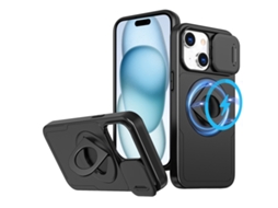 Capa Zruxe Compativel Com Iphone 15 (camshield - Magsafe - Ring Holder - Armor - Preto)