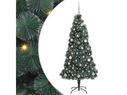 Vidaxl Árvore De Natal Artificial Pré-iluminada Com Conjunto De Bolas