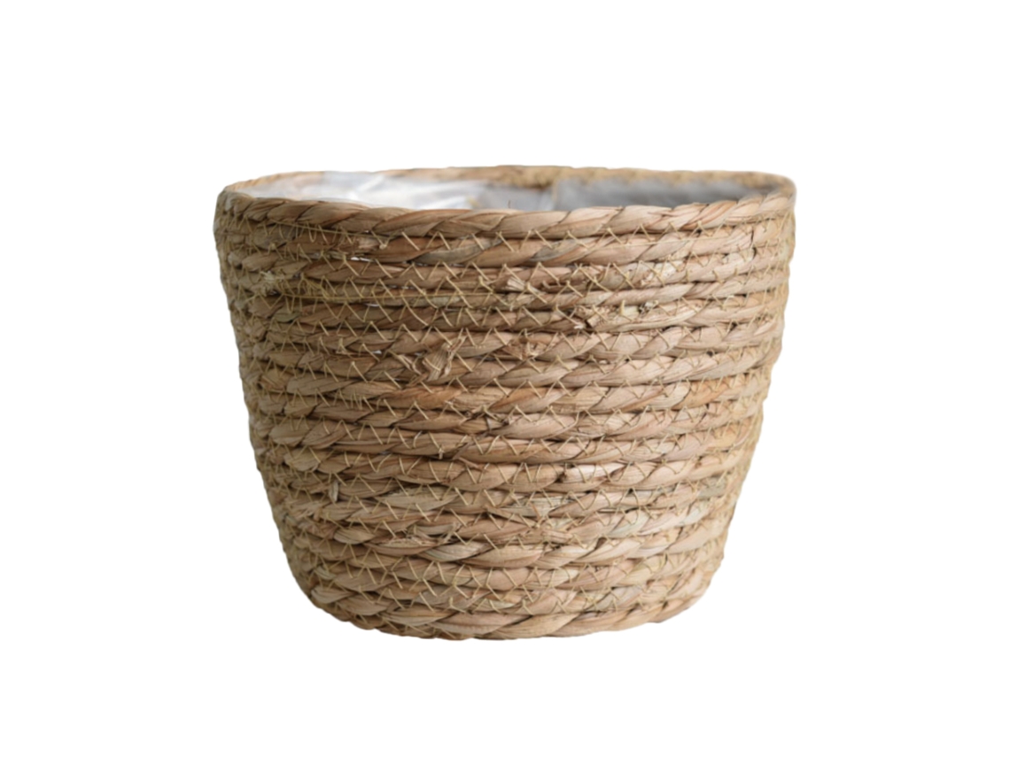 Vaso de Cesto de Vime para Flores e Plantas, Arranjo Natural LAXISCREED