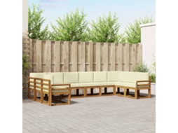 Vidaxl Conjunto De Sofás Para Exterior 10 Pcs Natural E Creme
