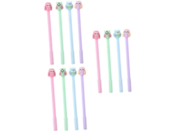 Conjunto De 12 Canetas Em Gel Com Ponta Silicone Formato Coruja Da