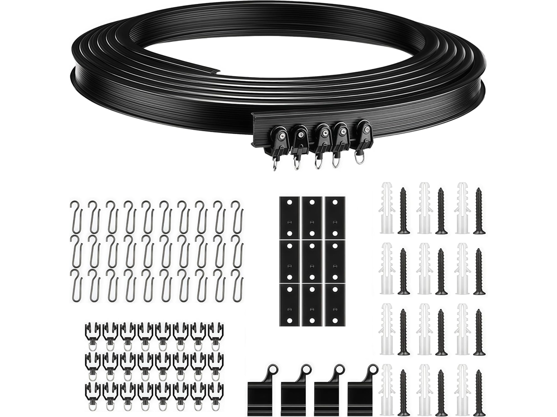 Trilho De Cortina Teto Flexível, Em Pvc Curvo E Metal Silencioso,