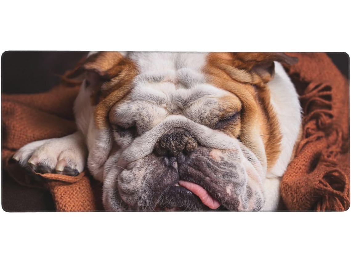 Bulldogs Ingleses, Animais de Estimação, Cães Dormindo, Mousepad Grande para Computador com Base Borracha Anti
