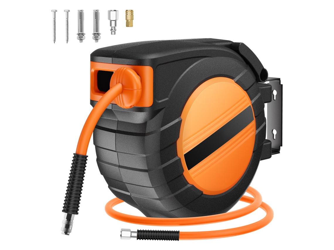 Carretel De Mangueira De Ar Succebuy Retrátil Fechado Híbrido 3/8 Polegada X 15,24 M 300 Psi