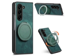 Capa De Celular Retrô Em Couro Com Suporte Giratório Redondo Para Samsung Galaxy Z Fold7
