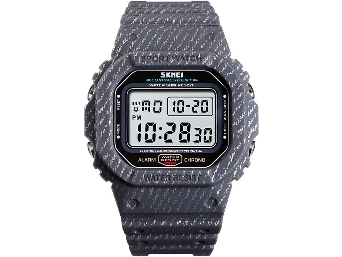 Lurelia Relógio Digital, Visor Digital, Led, Cronómetro, Alarme, Data/calendário, Luminoso, 51mm, 275 Mm, Resina, Resistente À Água 50m, Verde