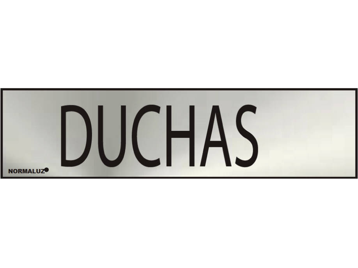 Sinal Informativo NORMALUZ "Duches" (Inox Adesivo 0.8Mm) 5X20Cm