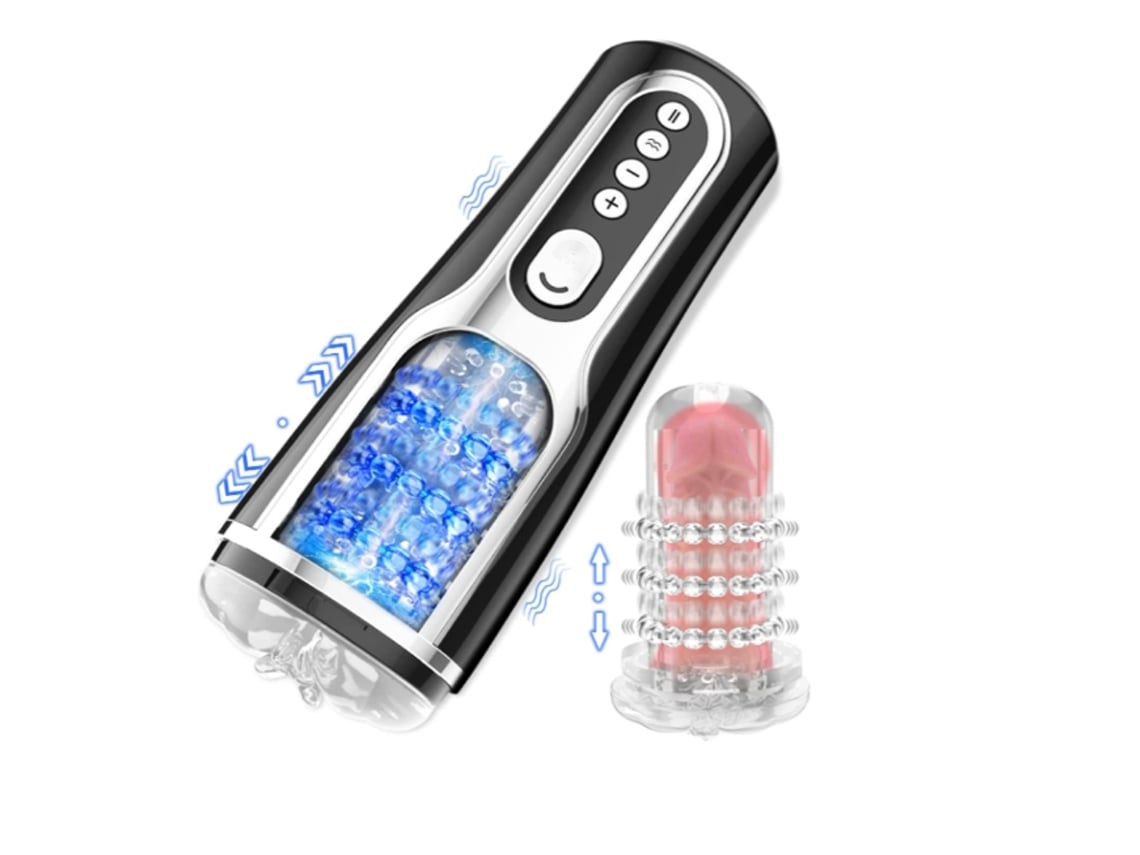 Masturbador Masculino Automtico Com 5 Modos De Empuxo E Vibrao Para  Estimulao Do Pnis, Preto | Worten.pt