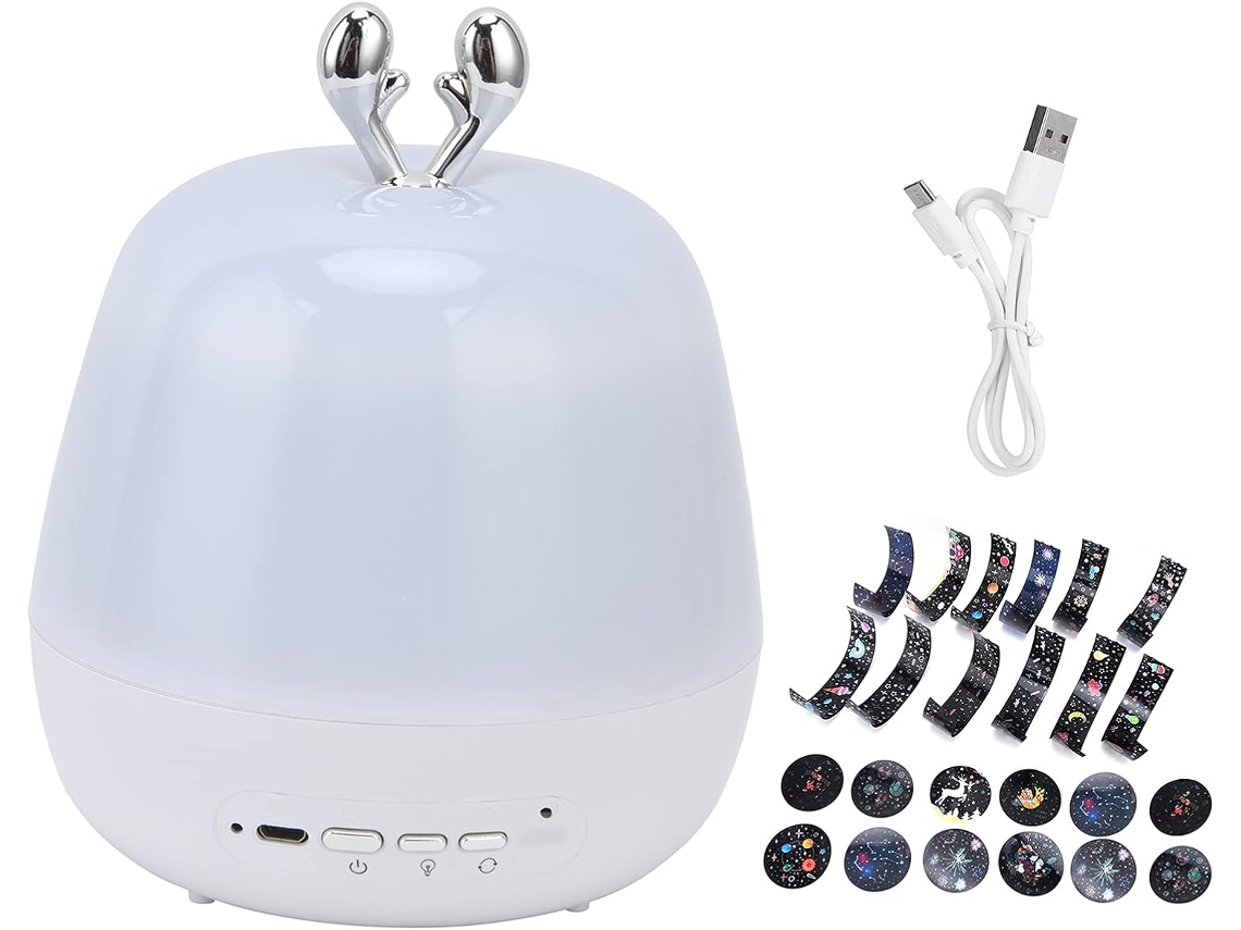 Projetor De Luz Led Com 3 Cores, Rotação 360° E Efeito Estrela