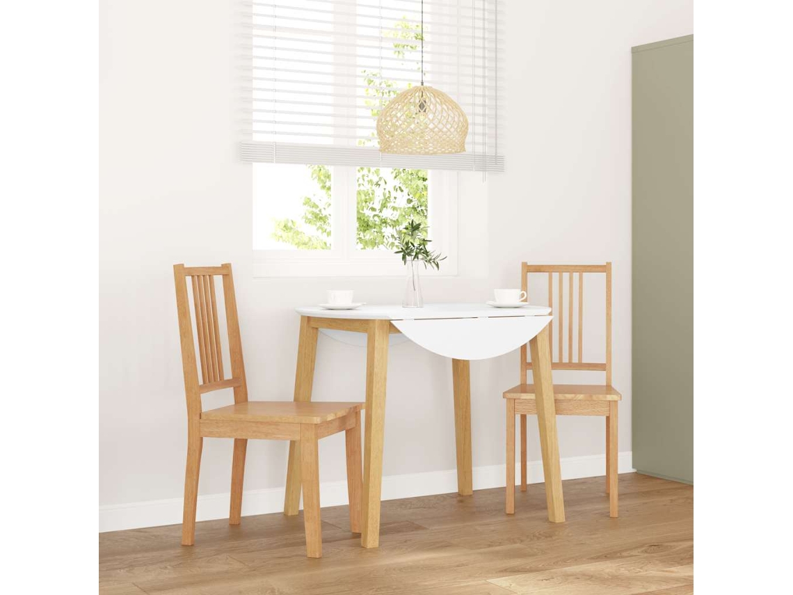 Vidaxl Cadeiras De Jantar 2 Pcs Madeira Seringueira Maciça Natural