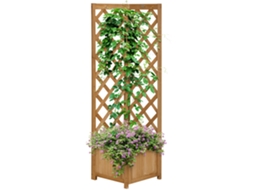 Floreira Com Treliça De Madeira Caixa De Plantio Com Suporte Para Trepadeiras 40x40x145cm