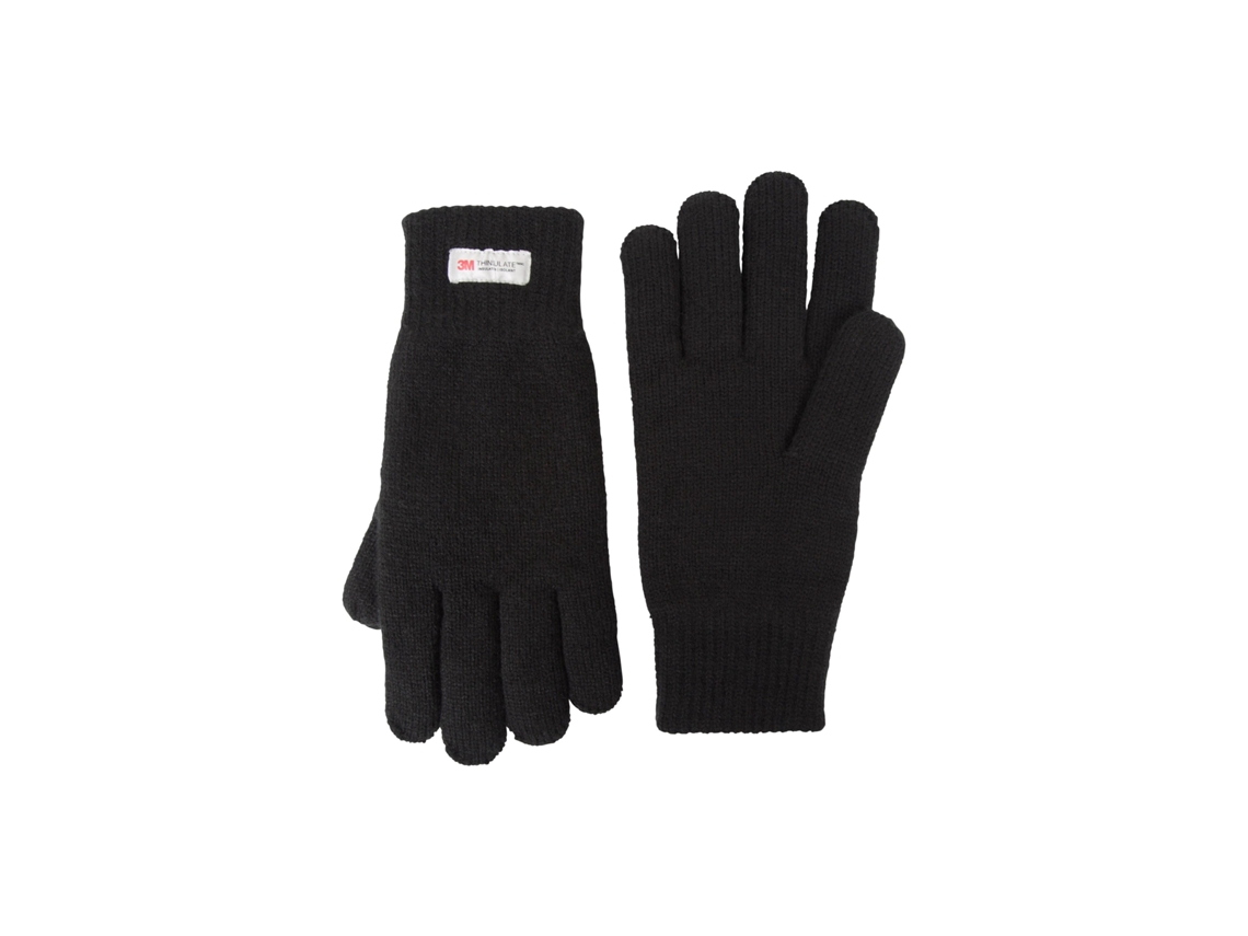 Luvas De Malha Masculinas Mountain Warehouse Thinsulate, Tamanho Único, Pretas Aquaforge