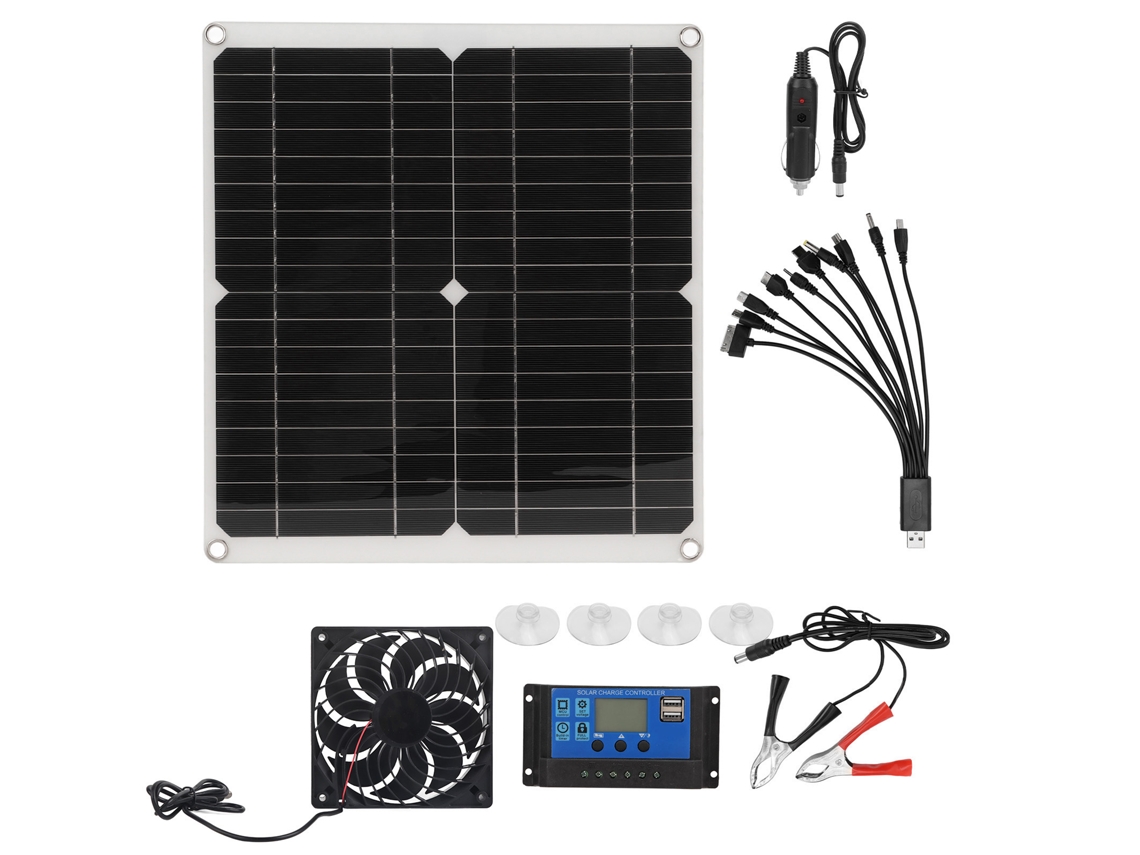 Kit Painel Solar 25w com Display Lcd e Proteções Múltiplas