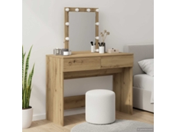 Vidaxl Mesa De Vestir Com Gaveta Carvalho Artesanal 100 X 40 X 130 Cm