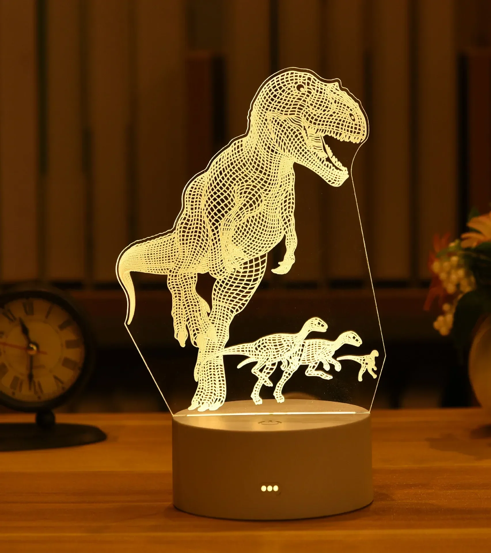 Luminária Noturna Led Usb 3d em Acrílico, Decoração para Quarto MDUG (luz Quente)