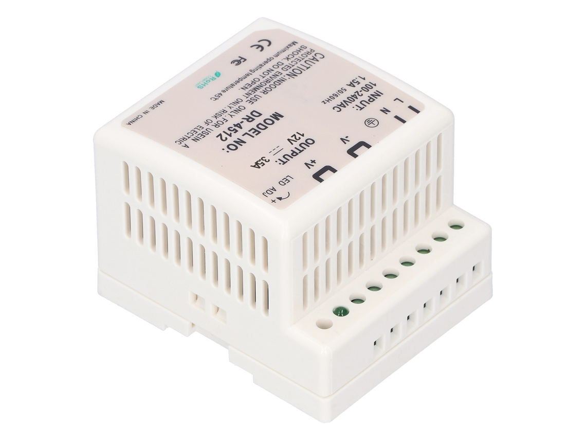 Fonte de alimentação DIN rail LED regulável para controle elétrico Dr-45-12 S/MARCA