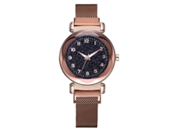 Relógio de Pulso Feminino Casual de Quartzo com Pulseira de Liga Marrom