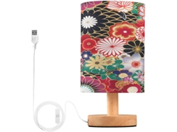 Luminária De Cabeceira Clássica Japonesa Floral Skyshu, Pequena Luminária De Mesa Led Usb, Luminária De Cabeceira Com