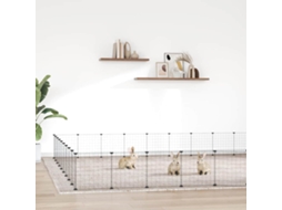 Vidaxl Gaiola P/ Animais De 36 Painéis C/ Porta 315x315x35 Cm Aço Preto
