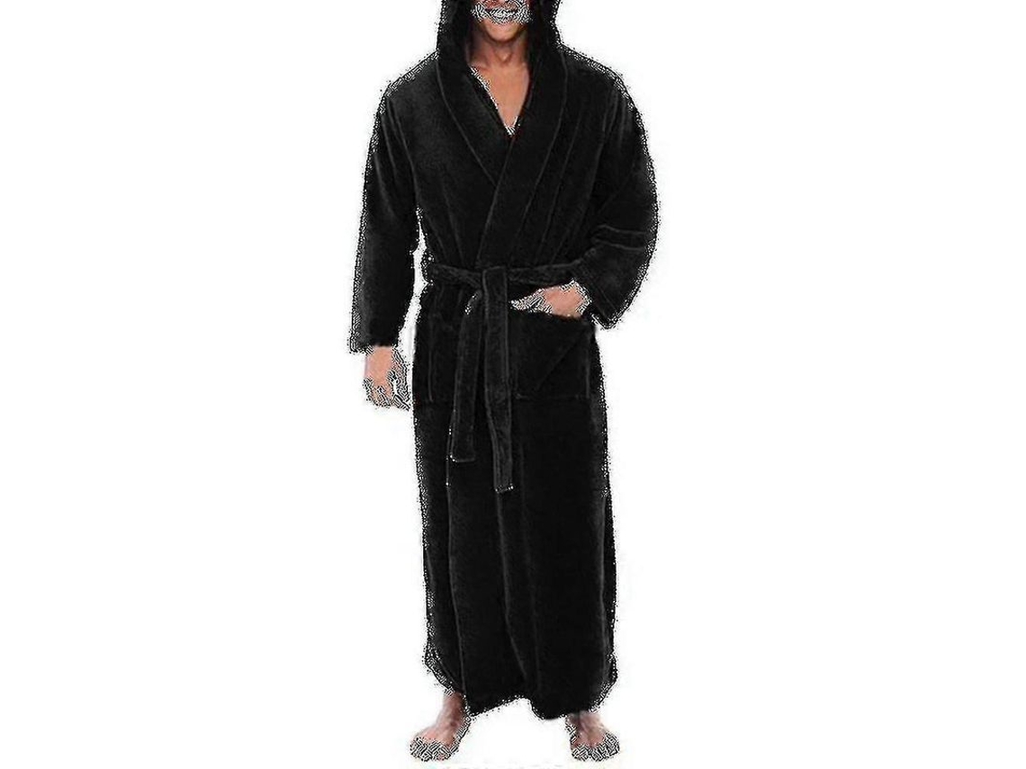 Roupa De Banho Masculina De Poliéster Com Bolso E Cinta Interior, Confortável E Durável Para Inverno, Primavera E Outono Preto
