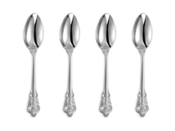 Conjunto de 4 peças de Colheres de Café Nova Line Linjou, aço inox, design luxuoso, prata