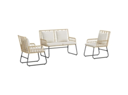 Conjunto 3 Móveis De Jardim Vidaxl Castanho Vime Pe (113 X 69 X 83 Cm)