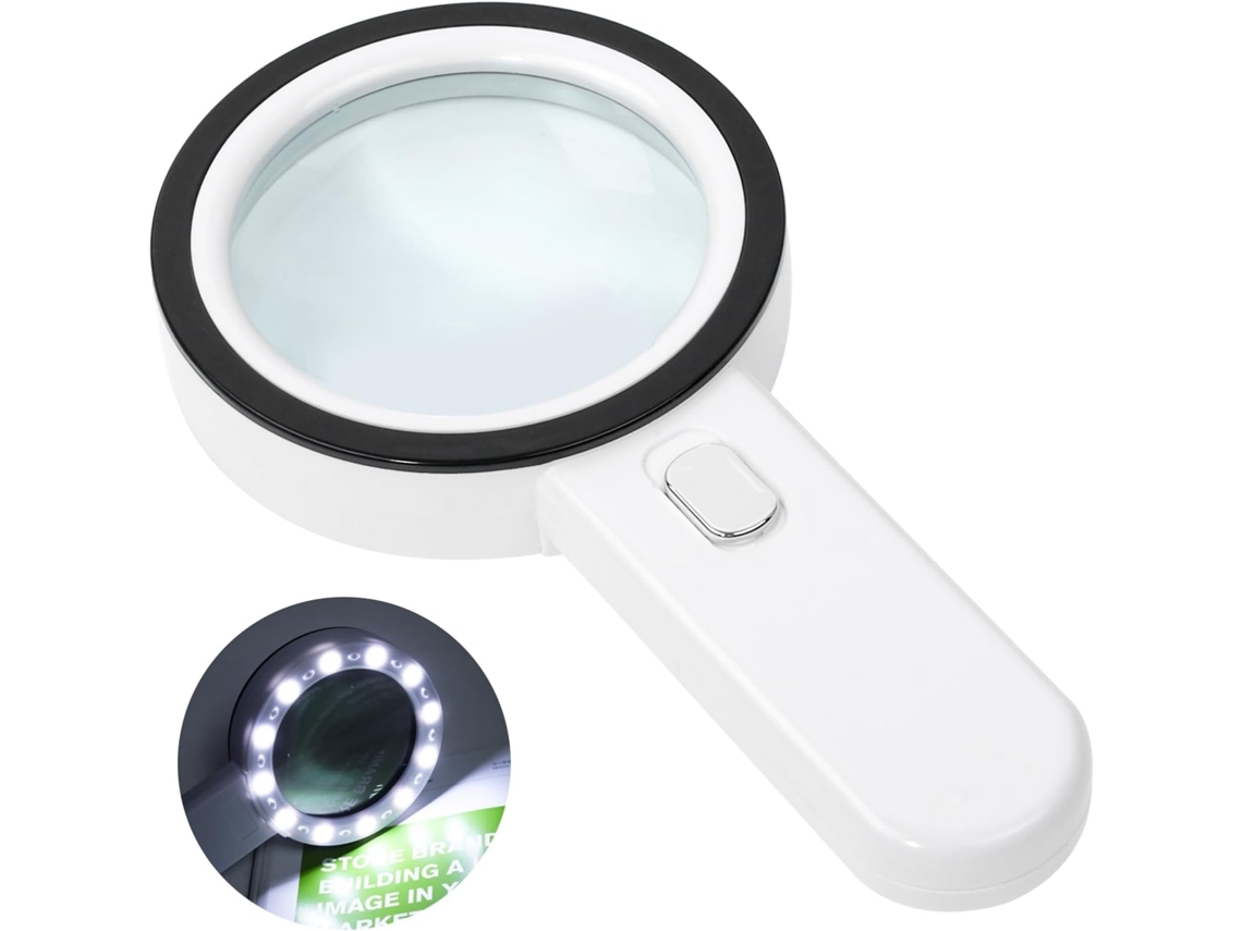 Lurelia Lupa De Joalheiro 30x, Com 12 Led, Lente Acrílica, 4 Polegadas, Cor Branca Para Joias, Moedas E Selos