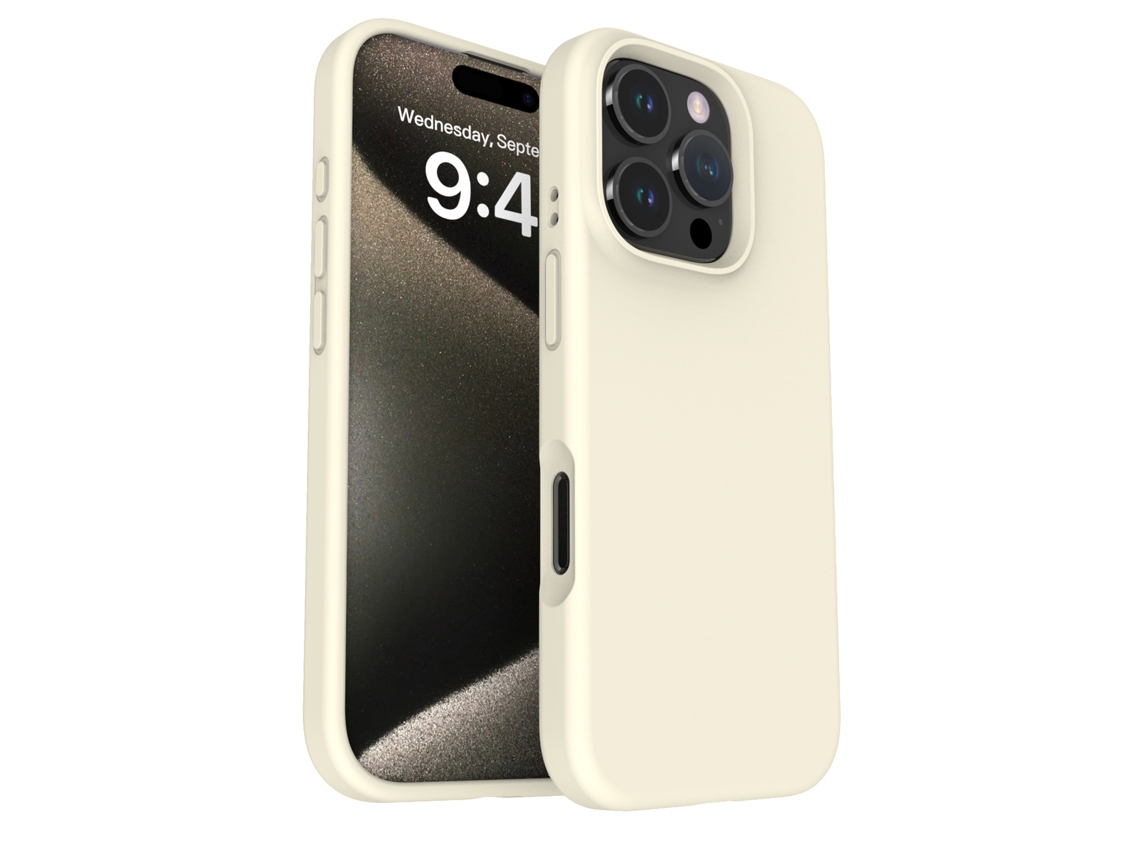 (branco, Iphone 15 Pro) Capa De Celular Simples, De Cor Sólida E Resistente A Impactos, Compatível Com Iphone, Feita De Silicone Líquido.