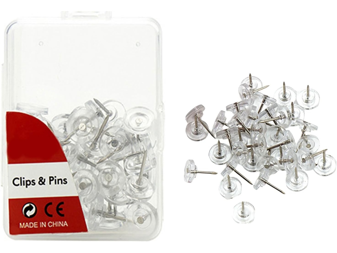 50 100 500 - Pinus redondos com cabeças planas para quadros de cortiça, ideais para mesas, paredes de avisos e documentos.